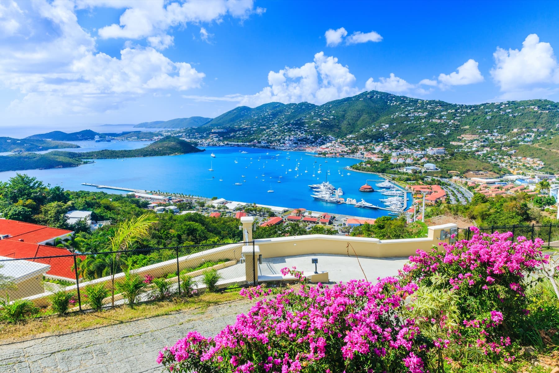 Caribbean water and islands near St. Thomas